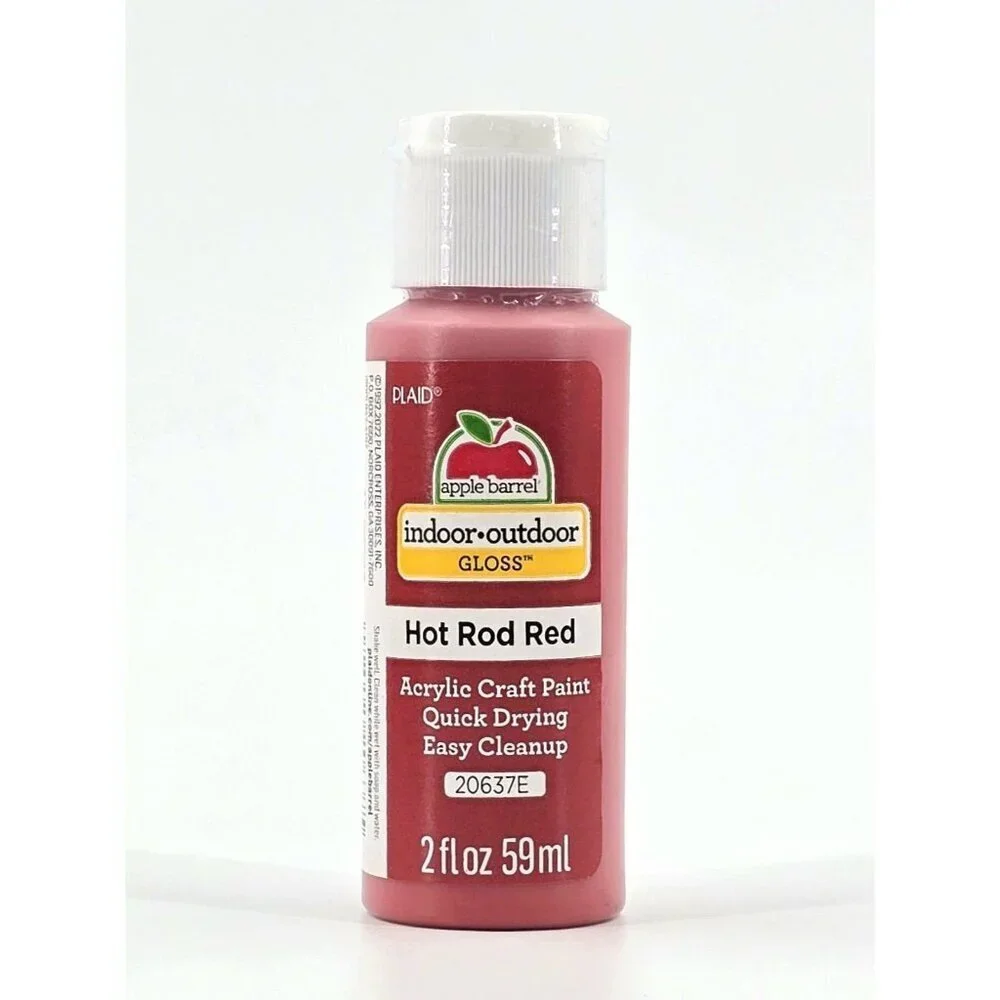 10 Apple Barrel Gloss Acrylic Craft Paint Hot Rod Red 20637E Quick Drying New